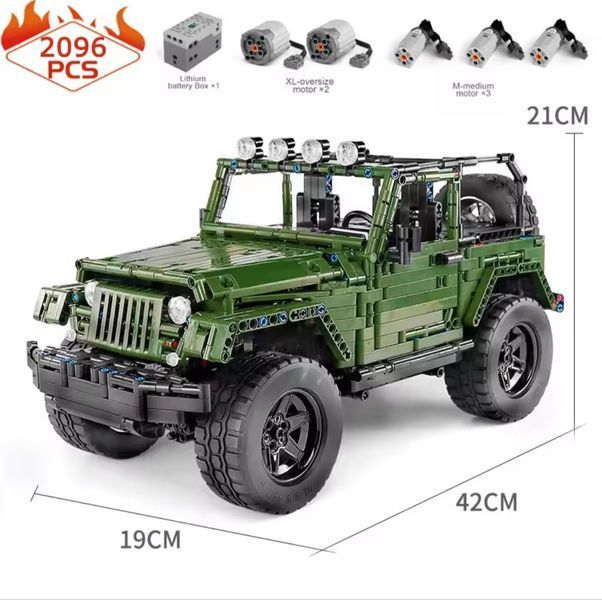 Радіокерований конструктор Jeep Wrangler 2096 деталей Mould King TS19008 фото