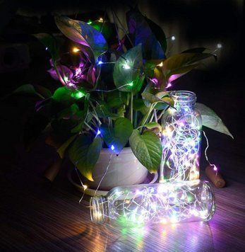 Светодиодная гирлянда для бутылки 2 метра 20 LED Разноцветная G03017 фото