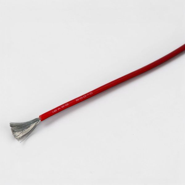 Провод силиконовый 18 awg кабель 0,75mm&sup2; луженый многожильный красный EM18066 фото