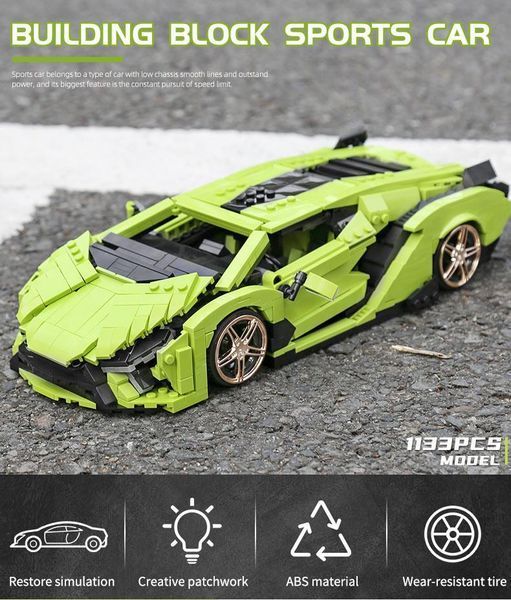 Модель спортивного автомобіля Lamborghini Mould King конструктор для складання 1133 деталей TS19009 фото