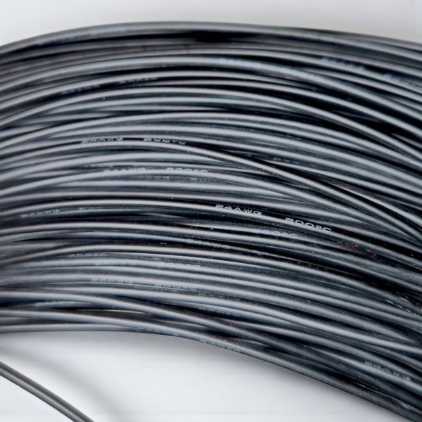 Силиконовый провод 24 AWG гибкий черный 0.21 кв мм EM18069 фото