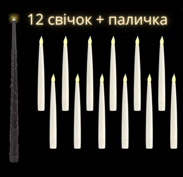 Cвічки з ефектом левітації набір 12 шт із чарівною паличкою Гаррі Поттер P13043K фото