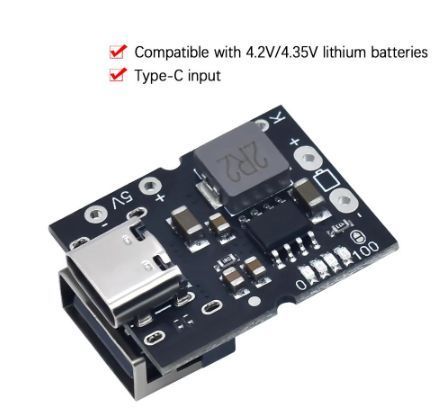 Модуль зарядного устройства Powerbank USB Type-C 5V 2A для Li-ion аккумуляторов с индикатором зарядки E08065 фото