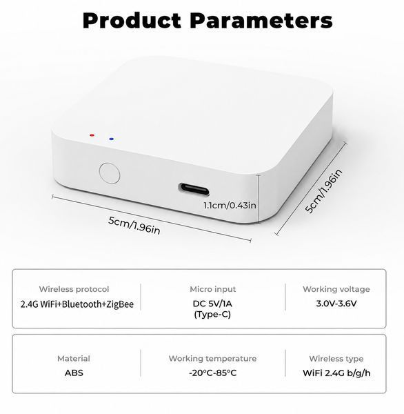 Універсальний розумний хаб з ZigBee Bluetooth WiFi Tuya SH21000 фото