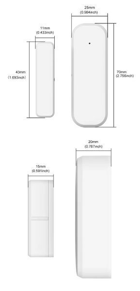 Датчик бездротового контролю відкриття дверей Zigbee для Smart Life Tuya SH21003 фото