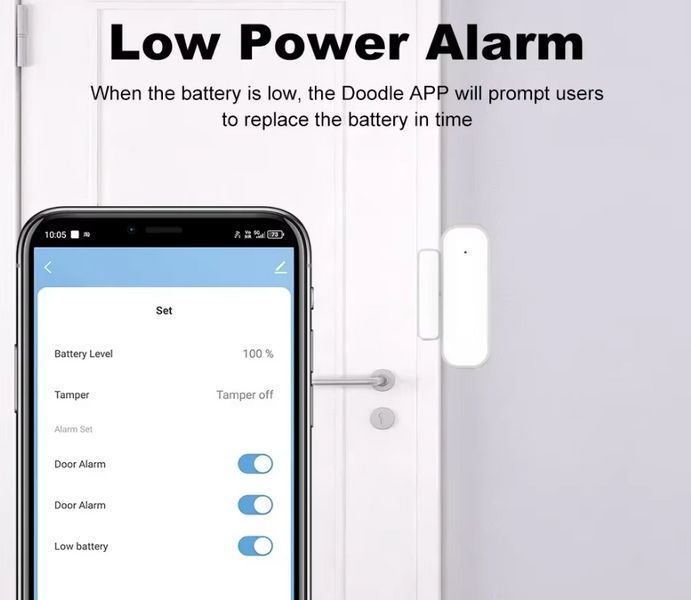 Датчик бездротового контролю відкриття дверей Zigbee для Smart Life Tuya SH21003 фото
