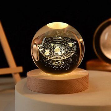 3D ночник шар с изображением планет Солнечной системы LED с USB питанием N1633 фото