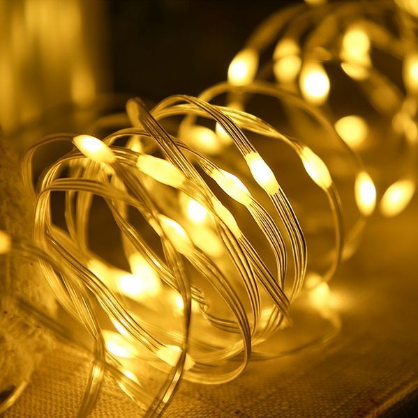 Гирлянда LED капли росы на солнечной батарее 40 м теплый белый цвет для улицы G03112 фото