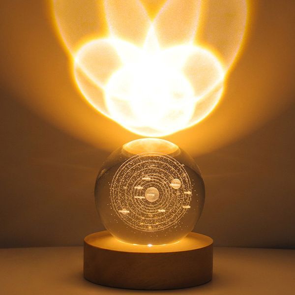3D нічник куля з планетами Сонячної системи LED на USB живленні N1633 фото