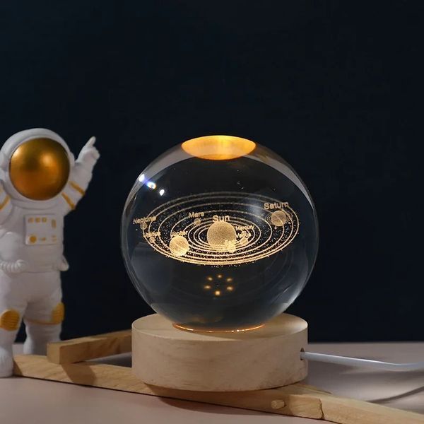 3D нічник куля з планетами Сонячної системи LED на USB живленні N1633 фото