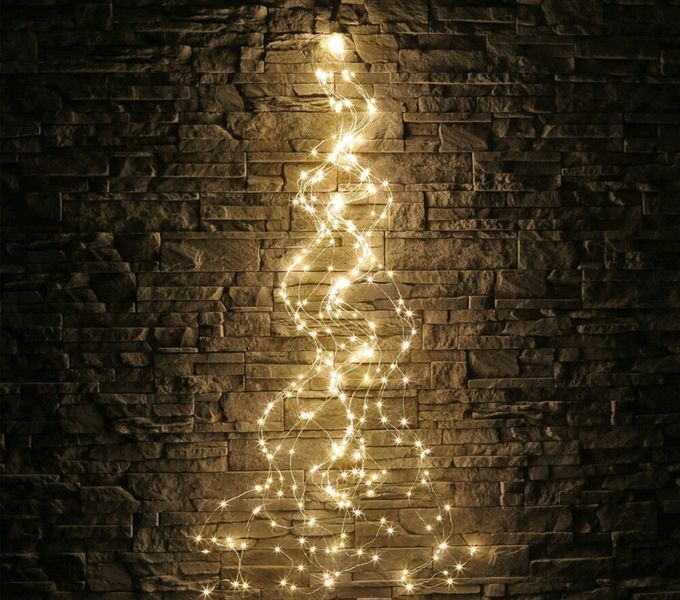 Світлодіодна гірлянда Роса 200 LED тепле біле живлення від батарейок з пультом 2м 10 ниток G03056 фото