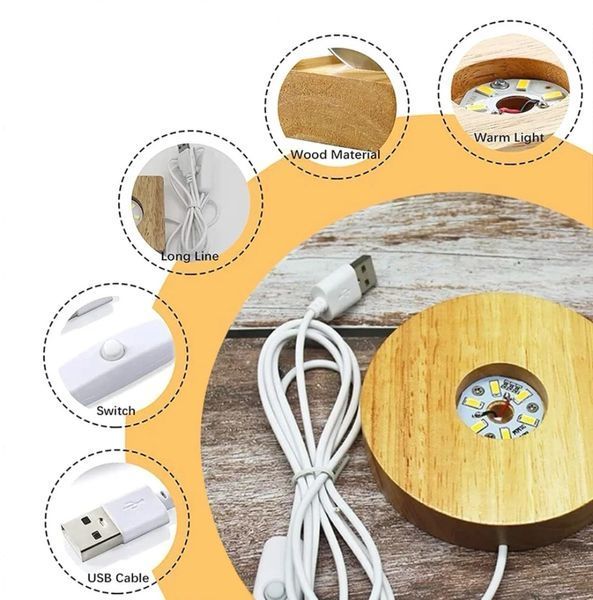Хрустальный светящийся шар с LED-подсветкой и USB питание N1686 фото