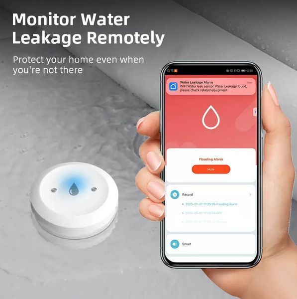 Бездротовий Zigbee датчик витоку води для розумного дому з підтримкою Tuya та Smart Life SH21005 фото