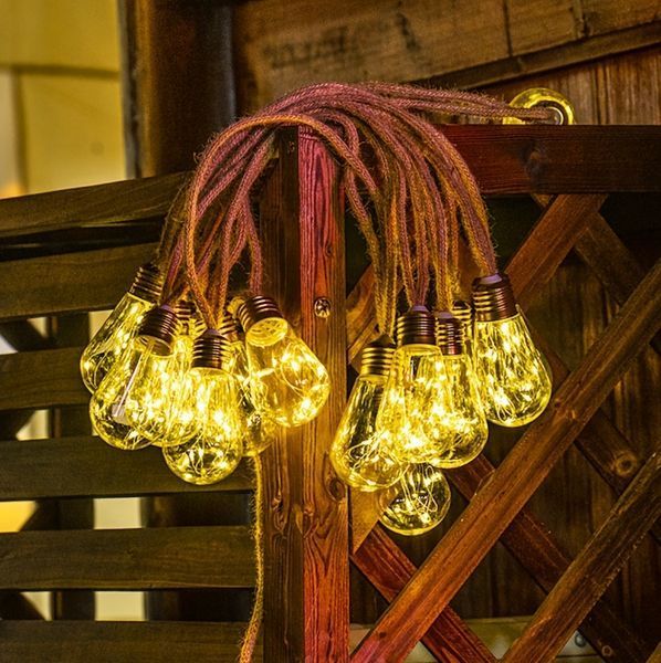 Садовая гирлянда 10м 20 LED тёплый свет с пультом на солнечной батарее G03116 фото