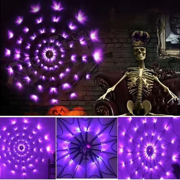 Фиолетовая светодиодная гирлянда сетка 70 LED с USB питанием и пультом G03118 фото