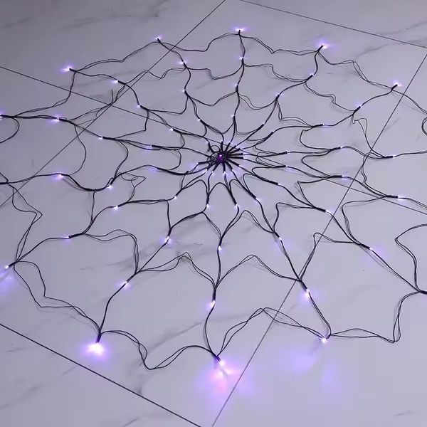 Фиолетовая светодиодная гирлянда сетка 70 LED с USB питанием и пультом G03118 фото