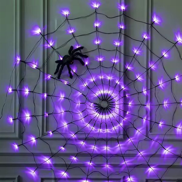 Фиолетовая светодиодная гирлянда сетка 70 LED с USB питанием и пультом G03118 фото