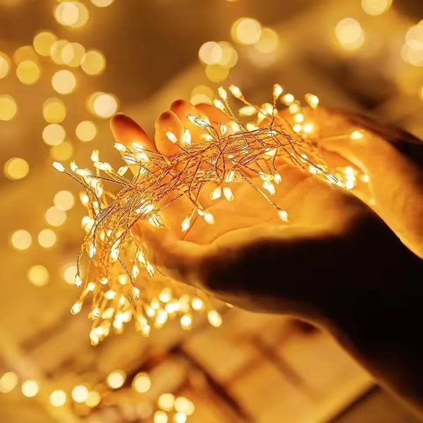 Декоративная светодиодная гирлянда 3 метра 100 теплых LED с пультом USB питание G03119 фото