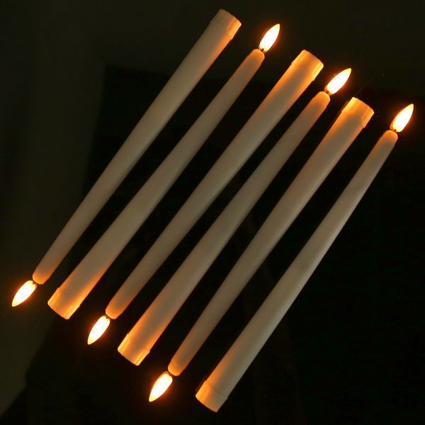 Свечи светодиодные LED набор из 6 штук с дистанционным пультом бежевого цвета P13087 фото