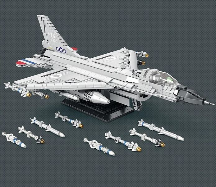 Конструктор Reobrix F16 Fighting Falcon 1427 деталей для дітей та колекціонерів TS19007Y фото