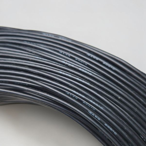 Провід силіконовий 18 awg кабель 0,75mm&sup2; луджений багатожильний чорний EM18067 фото