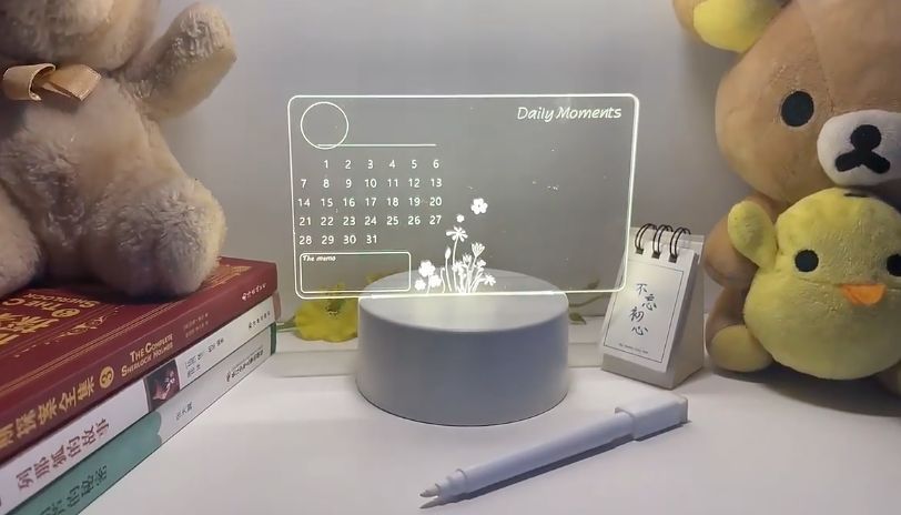 Акрилова світлодіодна дошка для нотаток з USB підсвіткою та маркером 15х9 см H12026 фото