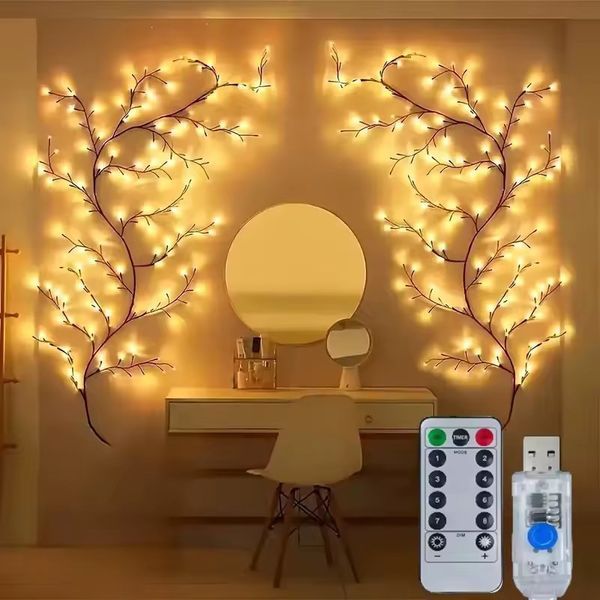 Декоративная гирлянда ветвь USB 96 LED теплый белый свет для домашнего уюта G03121 фото