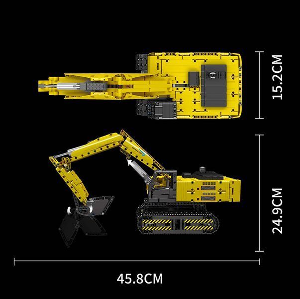 Моторизованный радиоуправляемый экскаватор Mould King 15061 конструктор 1500 деталей TS19013 фото