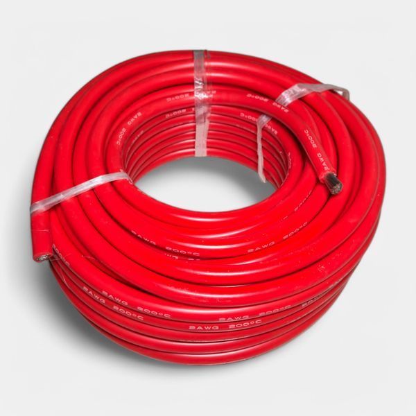 Силіконовий високотемпературний дріт 2AWG з лудженою міддю 33.7 мм&sup2; EM18023 фото