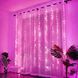 Декоративная гирлянда-занавес с 300 LED в розовом цвете с дистанционным управлением USB 3х3 метра G03124 фото 7
