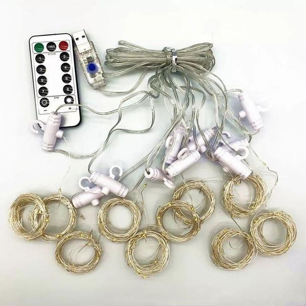 Декоративная гирлянда светодиодный занавес штора 300 LED с пультом 3х3 м Холодный белый G03010 фото