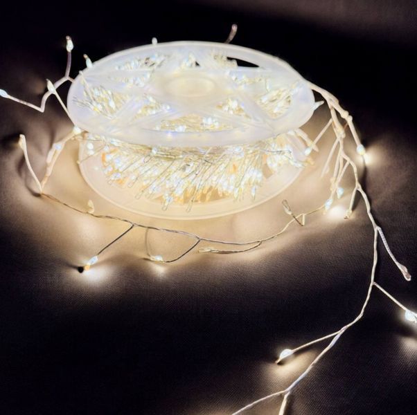 Декоративная гирлянда 900 LED 30 м на медном проводе с тёплым белым светом G03126 фото