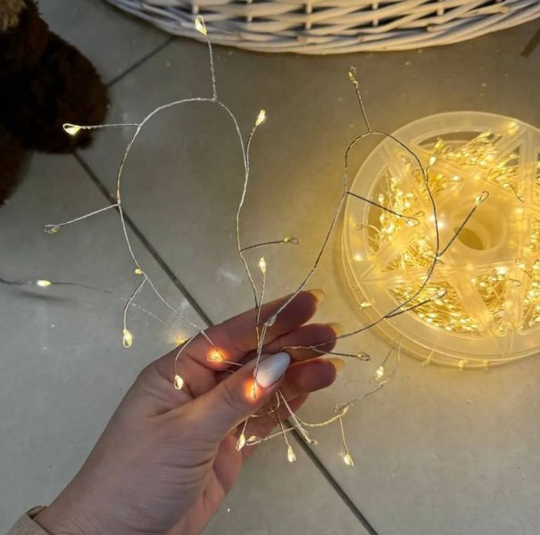 Декоративная гирлянда 900 LED 30 м на медном проводе с тёплым белым светом G03126 фото