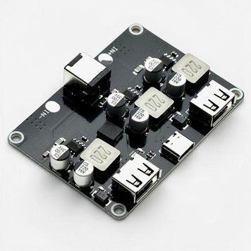 Плата быстрой зарядки 24W DC преобразователь павербанк QC Powerbank 2 USB Type-C E08086 фото