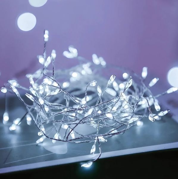 Гірлянда - колючка 30 метрів 900 LED з холодним білим свіченням на мідному дроті G03127 фото