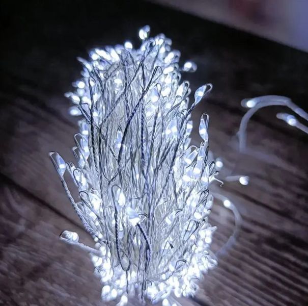 Гірлянда - колючка 30 метрів 900 LED з холодним білим свіченням на мідному дроті G03127 фото