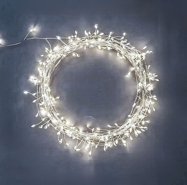 Гірлянда - колючка 30 метрів 900 LED з холодним білим свіченням на мідному дроті G03127 фото