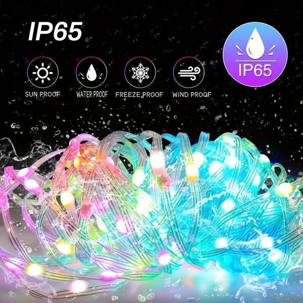 Розумна світлодіодна гірлянда 10 метрів RGB з пультом USB керування застосунком G03128 фото