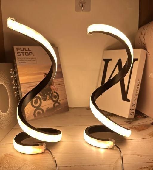 Настольный LED светильник S-образный спиральный ночник с регулировкой яркости H12006 фото