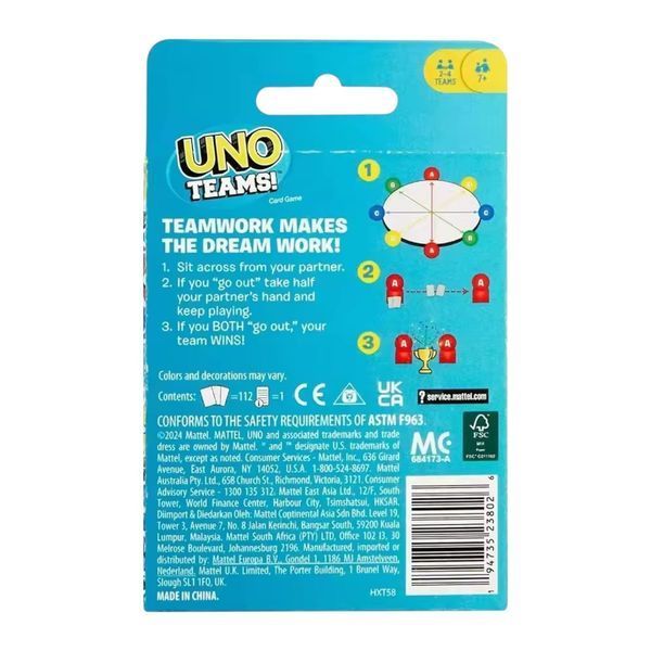 Карточная игра UNO Teams для командных партий и семейного отдыха BG1767 фото