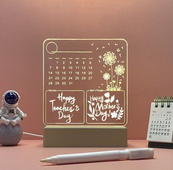 Доска LED с подсветкой и календарём 12х15 см для заметок и творчества USB питание H12045 фото