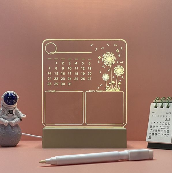 Дошка LED з підсвіткою та календарем 12х15см для нотаток і творчості USB живлення H12045 фото
