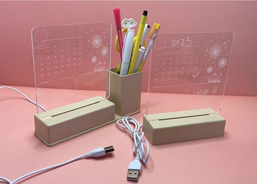 Дошка LED з підсвіткою та календарем 12х15см для нотаток і творчості USB живлення H12045 фото