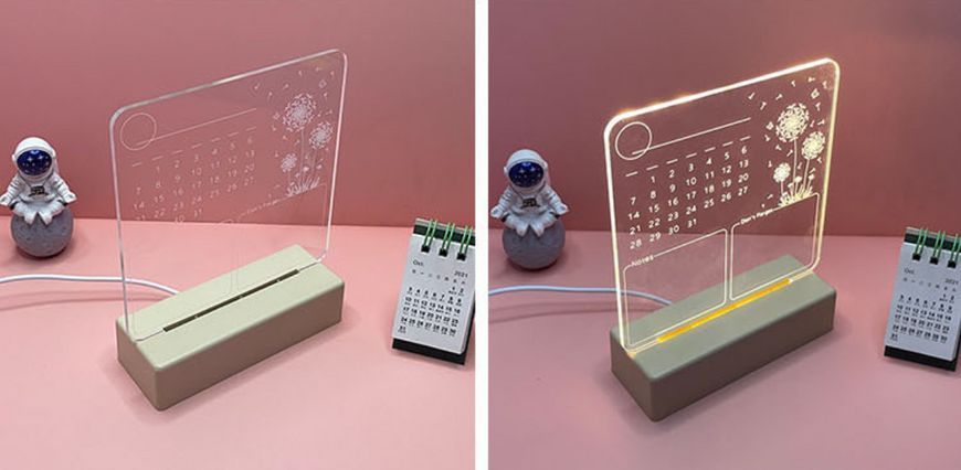 Дошка LED з підсвіткою та календарем 12х15см для нотаток і творчості USB живлення H12045 фото