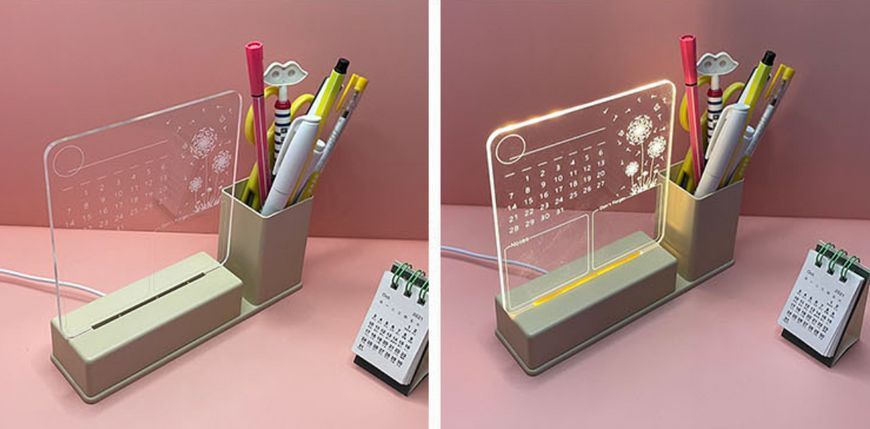 Дошка LED з підсвіткою та календарем 12х15см для нотаток і творчості USB живлення H12045 фото
