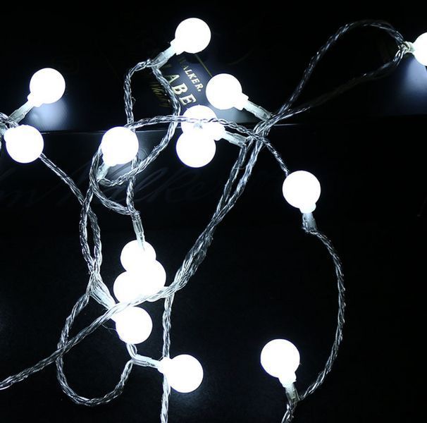 Гирлянда светодиодная шарики 6 метров USB теплый свет LED G03088 фото