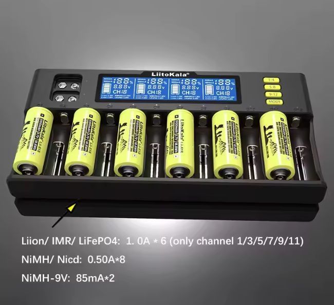 Багатофункціональний зарядний пристрій LiitoKala Lii-S12 на 12 акумуляторів Li06016 фото