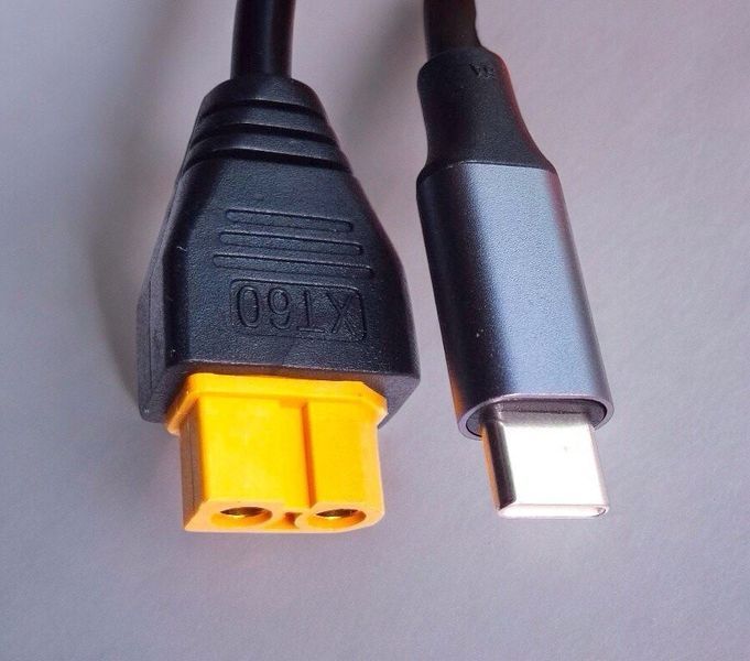 Перехідник-кабель ToolkitRC USB-C до XT60 для живлення акумуляторів N1620 фото