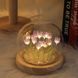 Светящийся букет фиолетовых тюльпанов в колбе с теплой LED подсветкой P13032 фото 10