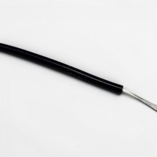 Провід силіконовий 28 awg кабель 0,08mm&sup2; луджений багатожильний чорний EM18076 фото